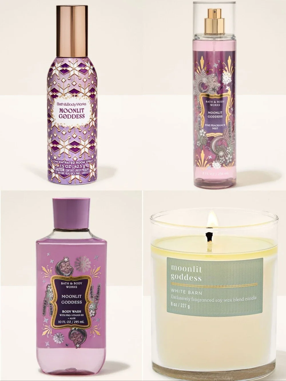 Bath & Body Works Moonlit Goddess 4pc Body Care & Candle Set NEW RARE